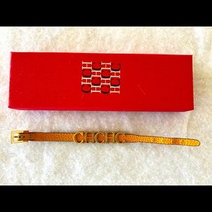 Carolina Herrera CH Logo Leather Bracelet